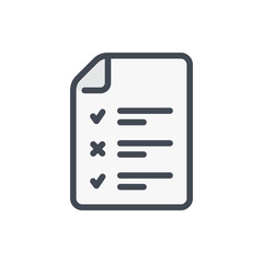 Fototapete - Questionnaire document color line icon. File with survey vector outline colorful sign.