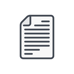 Fototapete - Document with text color line icon. File page vector outline colorful sign.