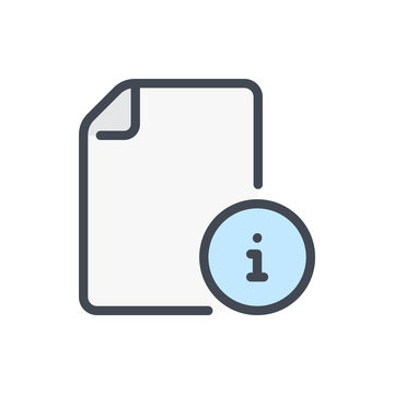 Document information color line icon. Readme file vector outline colorful sign.