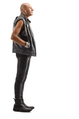 Wall Mural - Punker in leather clothes standing