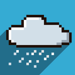 Fototapete - pixel icon of the cloud. vector web icon. vector illustration