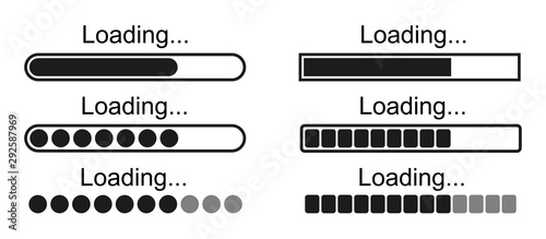 Fotomural Set loading bar icons – stock vector