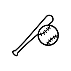 Wall Mural - baseball and stick icon