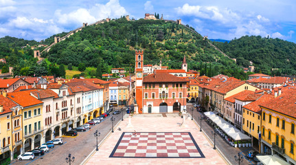 Sticker - Marostica - charming medieval town, calling Chess village. Veneto. Italy