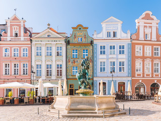 Wall Mural - Poznan in Poland. The old town, The main square with Renaissance tenement houses