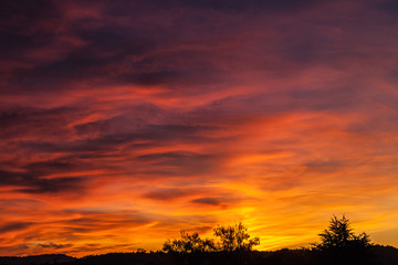 Sticker - Allassac (Corrèze, France) - Coucher de soleil flamboyant