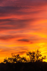 Poster - Allassac (Corrèze, France) - Coucher de soleil flamboyant