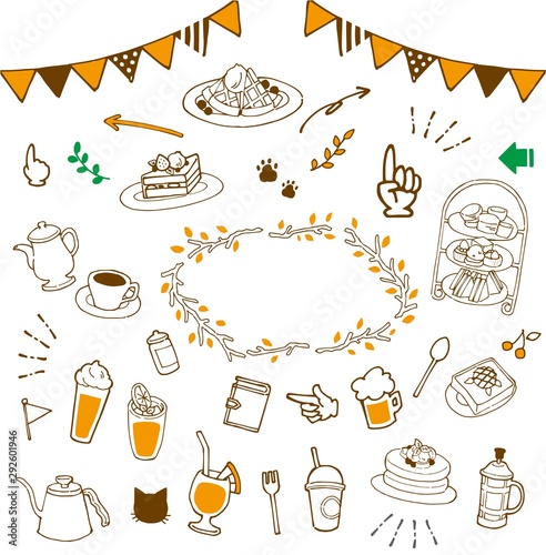 手描き風可愛いカフェイラスト ベクター Stock Vektorgrafik Adobe Stock