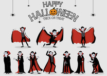 Collection Set Of Halloween Monster Costume Dracula