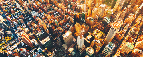 Fotomural Aerial view of Manhattan New York from Midtown