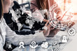 © InfiniteFlow - Quality Assurance and Quality Control Concept - Modern graphic interface showing certified standard process, product warranty and quality improvement technology for satisfaction of customer.
