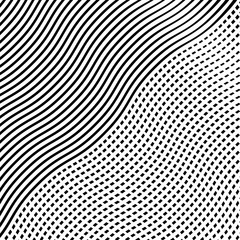 Poster - Abstract monochrome, black and white moire, interlace, jumbled cluttered lines grid, mesh background, pattern and texture. Geometric crosshatch random wavy, curvy, zig-zag, crisscross matrix of lines