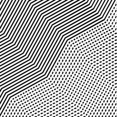 Poster - Abstract monochrome, black and white moire, interlace, jumbled cluttered lines grid, mesh background, pattern and texture. Geometric crosshatch random wavy, curvy, zig-zag, crisscross matrix of lines