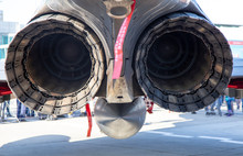 Istanbul, Turkey: September 22, 2019: Close Up Engine View Of RF 4E