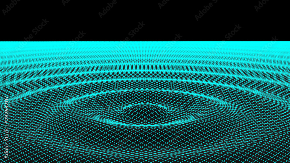 Lens Rippled Surface The grid of rippled surface. 3D Illustration. Stock Illustration ...