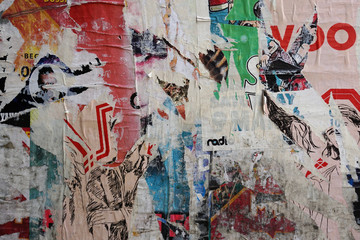 Wall Mural - Abstract torn posters