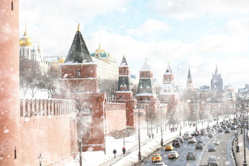 Wall Mural - Winter landscape in the Russian capital Moscow