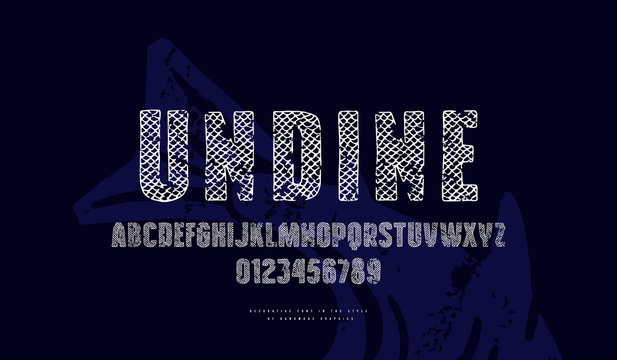 Sans serif font in the style of handmade graphics