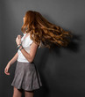 Cute natural redhead teen with voluminous hair
