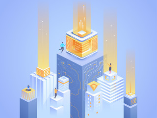 Poster - Smart city abstract isometric illustration