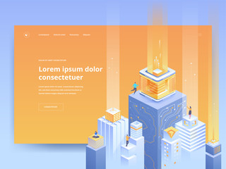 Poster - Smart architecture orange landing page template