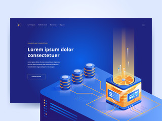 Poster - PC hardware shop blue landing page template