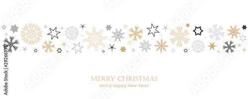 Fotomural christmas card with snowflake border vector illustration EPS10