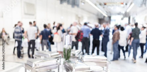 Fotografía Blured image of businesspeople at coffee break at conference meeting