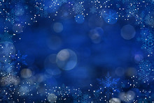 Blue Christmas Background With Snowflakes