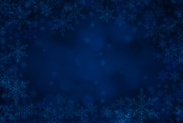 Blue Christmas background with snowflakes