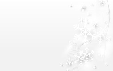 Poster - Abstract white snowflake and sparkle light background. Merry Christmas and Happy New Year