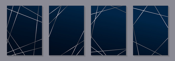 Wall Mural - set of modern geometric luxury wedding invitation design or card templates for business or presentat