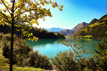 lake lungern Switzerland - famous fishing lake in Switzerland