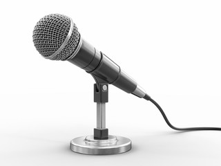 Poster - Microphone. Image with clipping path