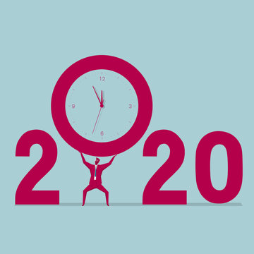 New Year symbol design. Isolated on blue background.