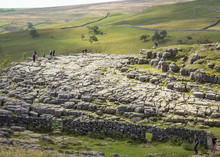 The Famous Limestone Pavement Above Malham Cove From Which Hikers Get Stunning Views Across The Yorkshire Dales