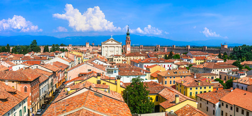 Sticker - best places and landmarks of northern Italy - medieval Cittadella fortified walled town in Veneto