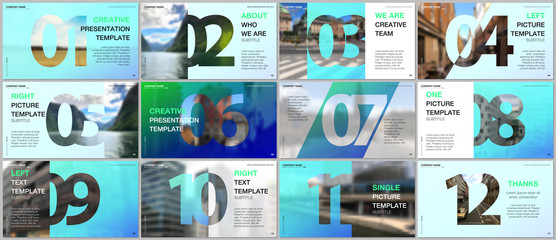 Wall Mural - minimal presentations design, portfolio vector templates with numbers. easy to edit and customize. m