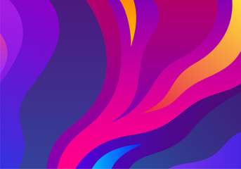 Fototapete - Wavy Flow Background. Vector Colorful Dynamic Bg with Gradient