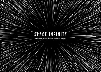 Wall Mural - sapce infinity. abstract background motion in cosmos. travel in spase with super speed. blurred star