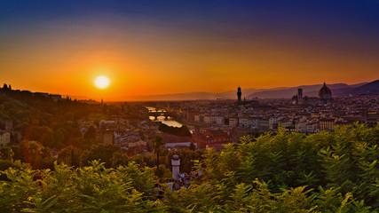 Fototapete - Huge Panorama of Firenze, Florence Italy at the End of the Summer Day
