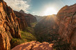 Zion National Park is situated in Utah, United States, Canyon Overlook Trail, beautiful lookout, stunning view, gorgeous scenery, sunset lights, wallpaper, tourism, travel USA, vacation, hiking trail