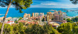 Panoramic sight of Malaga on a sunny summer day. Andalusia, Spain.