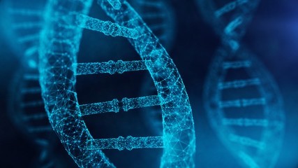 Wall Mural - dna molecule spiral - 3d rendering