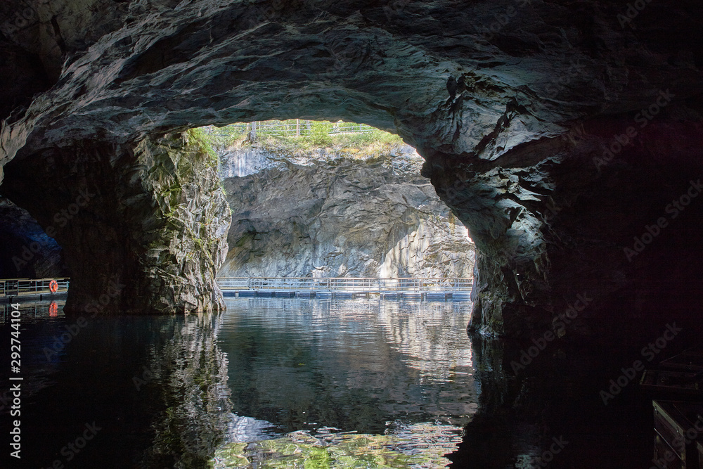 Grotto Texture Underground Grotto Panorama. Types of a former underground marble ...