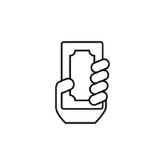 money, arm line icon on white background