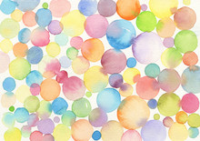 Abstract Bubble Watercolor Brush Strokes Painted Background. Texture Paper.