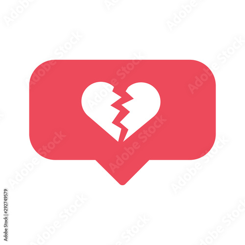 Fotografía broken heart social network like concept vector