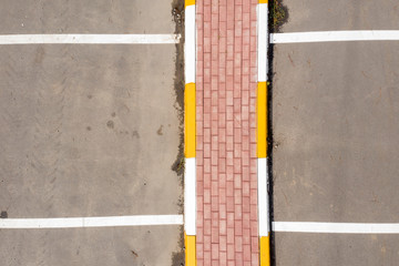 Wall Mural - asphalt, car parking, view from above