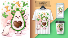 Kitty Avocado Poster And Merchandising